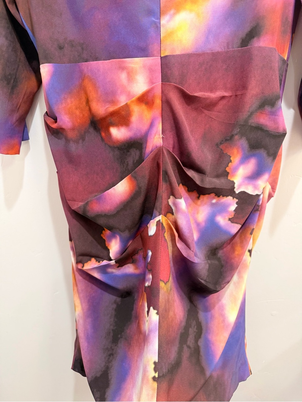 Nicole Miller Gold Label Silk Fall 2011 "Cosmic Cloud" Ruched Dress - Size 12 - Picture 11 of 14